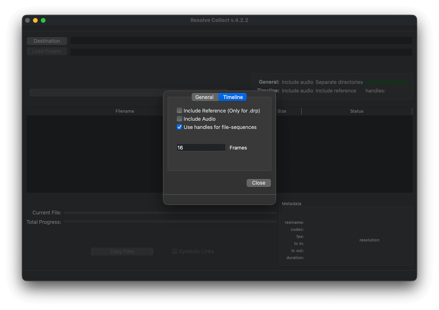 Resolve Collect preferences